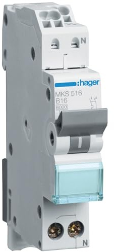 Hager Leitungsschutzschalter 1polig+N 6kA B-Charakteristik 16A Quick Connect MKS516