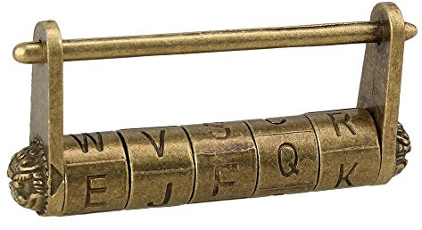 Vintage Inglés Antiguo Palabras Bloqueo Padlock/clave para Maletín y Caja