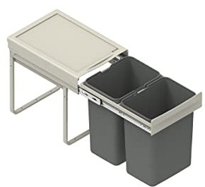 REJS RECYCLE BIN PULL OUT SOFT CLOSE KITCHEN WASTE BIN 400MM - 40 LTR (JC-602) (without front fixing)