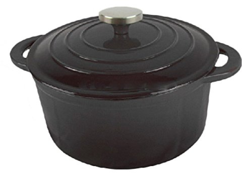 García de Pou 198.76 Cocotte Redonda, 28 cm, Set de 3, Negro