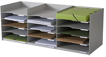 Paperflow Dokumentenablage mit 15 Fächern - für DIN A4, grau