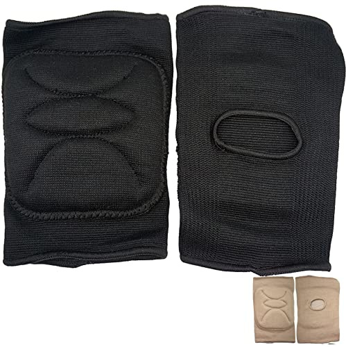 DANCEYOU Rodilleras Baile Elástico Esponja Deportivas Rodilla Rodilleras para Voleibol Gimnasia Ritmica Yoga Ejercicio para Niño Adoles y Adu Negro XL