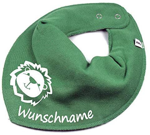 HALSTUCH mit Namen oder Text personalisiert für Baby oder Kind aus Baumwolle in Einheitsgröße Löwe
