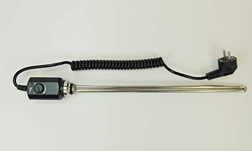 Elektro Heizstab, Heizpatrone für Heizkörper, Heizelement für Badheizkörper (600 Watt, Schwarz)