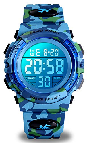 cofuo Kids Digital Watch for Boys Girls, Boys Watches Ages 3-17,Sport Outdoor Watch for Kid,50M Waterproof Analog Multifunctional Chronograph LED Alarm Stopwatch Silicone Band,Kids Gift