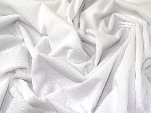 Minerva Crafts - Tela de toalla (poliuretano, por metro), color blanco