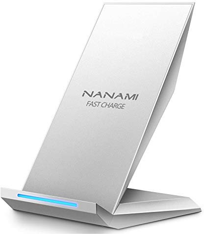 NANAMI Wireless Charger for iPhone and Samsung, 10W Qi-Certified Charger Stand for Galaxy S25 S24 S23 S22 S21 S20 S10 S9 Note 20, 7.5W Fast-Charging for iPhone 17 16 15 14 13 12 11 Pro X XS XR XS Max