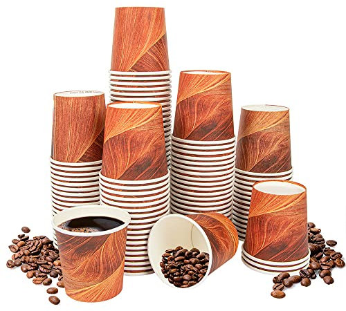 García de Pou - 50 Unidades - Vasos Bebidas Calientes 1 Pared 'Arizona' 120 Ml 230 + 18 Pe G/M2 Ø6,2/4,5X6 Cm Marrón Cartoncillo