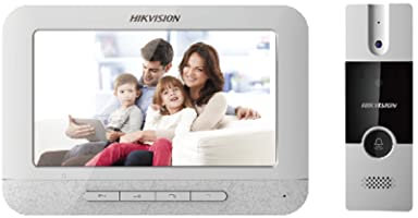 HIKVISION Analog Video Intercom System with 7 Tft 8 Pin LCD Screen Wired Video Door Phone/Bell| 1080P Resolution|Builtin Mic&Loudspeaker|Noise Echo Cancellation|One Call Button(Ds-Kis202T)