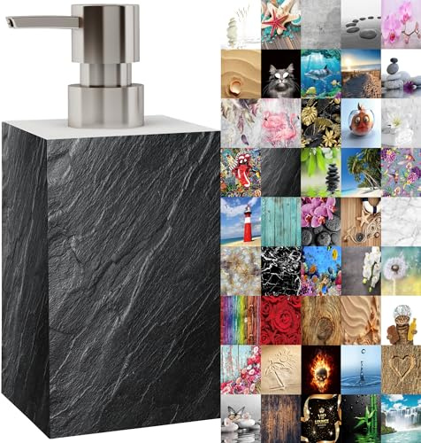 Seifenspender | viele schöne Seifenspender zur Auswahl | modernes, stylisches Design | Blickfang für jedes Badezimmer (Granit)