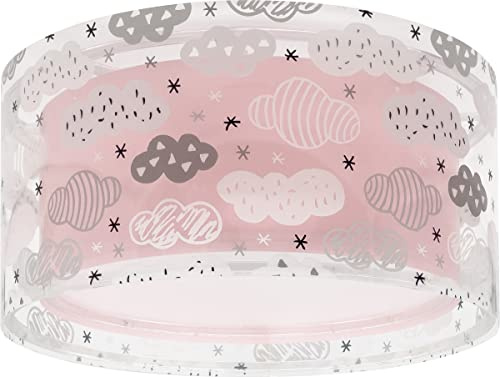 Dalber Deckenlampe kinderzimmer, Deckenleuchte für Kinder Clouds Wolke Rosa, Deckenlampe Kinderzimmer, 41416S, E27