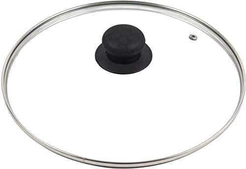 SDMAX Transparent Glass Lid Cover, Universal Fit, Stainless Steel, Crystal Clear, Easy Grip, Dishwasher Safe, Fits Most Pans, 16CM