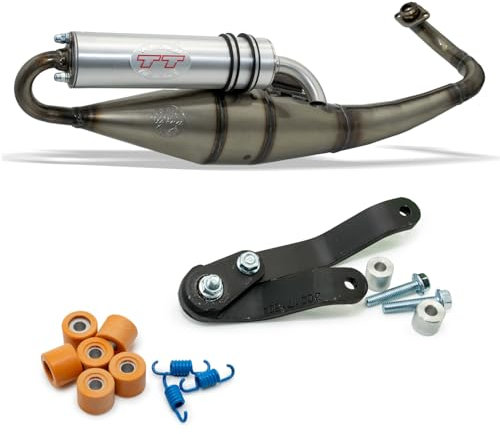 Impianto di scarico completo LeoVince HAND MADE TT, in alluminio, con omologazione per Aprilia SR 50 Motard a 2 tempi