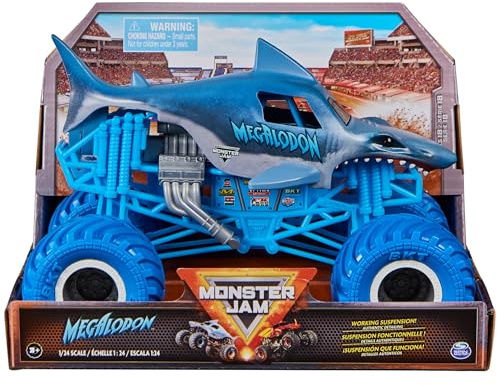 MONSTER JAM - Monster Truck MEGALODON OFFICIELL - Metallleksaksbilar skala 1:24-6066675 - Barnbilar - Barnleksaker 3 år