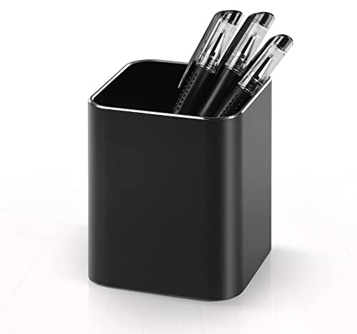 efuturetime Stiftehalter Schreibtisch Metall Aluminium Schwarz | Schreibtisch-Organizer, Kosmetik-Pinselhalter, Stifteköcher für Büro und Kinder
