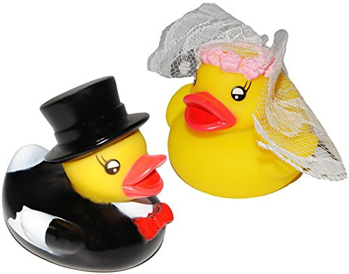 alles-meine.de GmbH 2 TLG. Set - Brautpaar - Enten - Schwimmtiere - Quietschtier/Figur Quietschfigur - Hochzeitspaar - Braut & Bräutigam/Hochzeit - Schwimmtiere - Badeent..