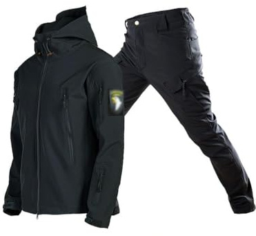 Oanviso Herren 2 Teilig Windjacke Tactical Übergangsjacke Combat Regenjacke Taktische Cargo Hose Warm Winter Uniform Set Militär Anzug Männer Outdoor Jagdbekleidung