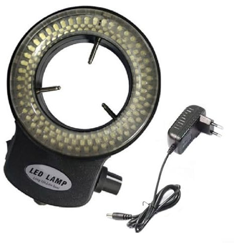 144 lamp microscope LED ring light source adjustable LED Ring Light with Adapter(BLACK)