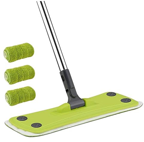 FRCOLOR 360grado Trapeador De Microfibra Trapeador Giratorio para Pisos Húmedos o Secos