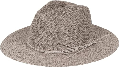 styleBREAKER Damen Panama Sonnenhut Papierstroh Schmales Band, Grau