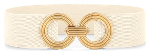 JasGood Damen Breiter Elastischer Taillengürtel Stretchy Gürtel für Kleider Hüftgürtel Goldener Schnalle Gürtel für Damen