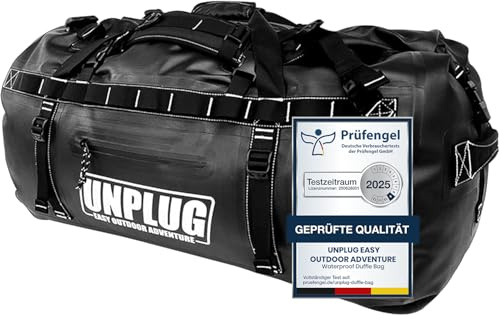 Unplug Ultimate Adventure Bag | 1680D strapazierfähige wasserdichte Seesack | wasserdichte Seesack für Camping, Motorrad, Trockentasche, Jagdtasche, Abenteuer-Sporttasche, wasserdichte Tasche