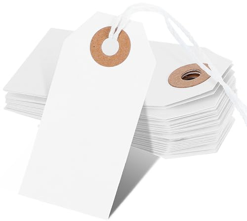 100 Stück Kraftpapier Geschenkanhänger Blanko Zum Beschriften - Klein Markieren Hängeetiketten Für Beschreibbare Weihnachten Papier Anhänger