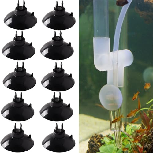 DILUSILK 20 Pack Aquarium Suction Cups Aquarium Heater Suction Cups Fish Tank Tube Light Sucker Holders 2.8 cm Fixing ClipsFish Tank Feeding Tube for Fish Tank Aeration Setup (Black)