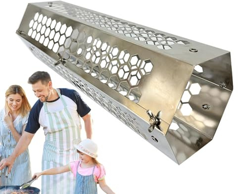 Tubo per stufa, a legna da ardere, rete esagonale in acciaio inox, da 40 cm, protezione anti-scottatura, ignifugo, accessorio per tubo per stufa,