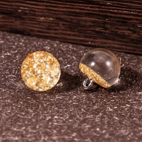 Wambere 10 Stück Knöpfe 10mm Cheongsam Knöpfe Goldfolienknöpfe Hemdknöpfe Kunstharz Metallknöpfe Bastelknöpfe Mantelknöpfe Anzugknöpfe Dekorative Knöpfe für DIY Handwerk Kleidungsdekoration,Gold