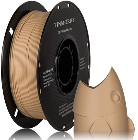 TINMORRY PLA Filament 1,75 mm für 3D-Drucker, 1 KG, Mattes Hellbraun | Mattes Finish, kaschiert Schichtlinien, geringe Verformung, einfacher Druck, ideal für Deko, Vitrinenmodelle und DIY-Projekte
