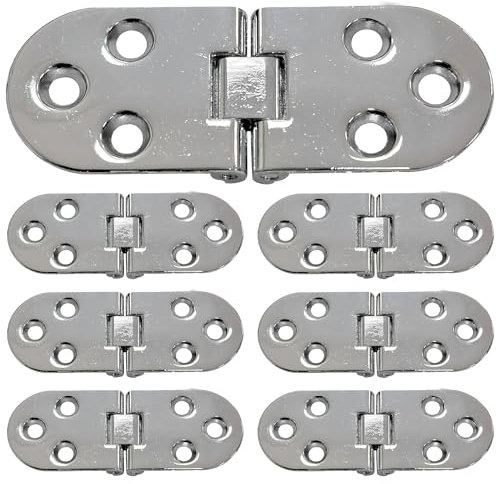 Highdecora 180-Degree Stainless Steel Flip Door Hinges, 30mm x 80mm, Counter Flap Hinges for Wooden Box, Cabinet (12)