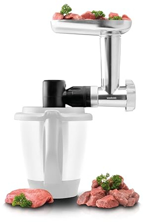 Wundermix - WunderCentix® Achse + Fleischwolf für TM6, TM5 | Edelstahl, mit Wurstfüller für Burger, Wurst & Spritzgebäck, Thermomix Zubehör Fleischmaschine, leicht zu reinigen