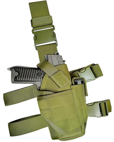 Peminkoo Drop Leg Holster, Rechtshänder Taktisches Oberschenkelholster für Pistolen und Pistolen Beingurt mit Magazintasche