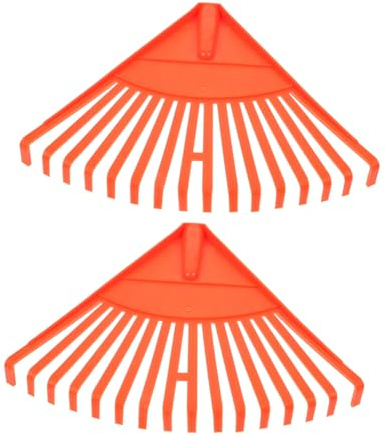 Milisten Rastrello da Giardino Plastica 2 Pezzi per Foglie e Prato, Attrezzi Manuali per Pulizia Giardino Leggeri e Compatti, Rastrello per Erba Tagliata e Piccoli Detriti, Uso Esterno
