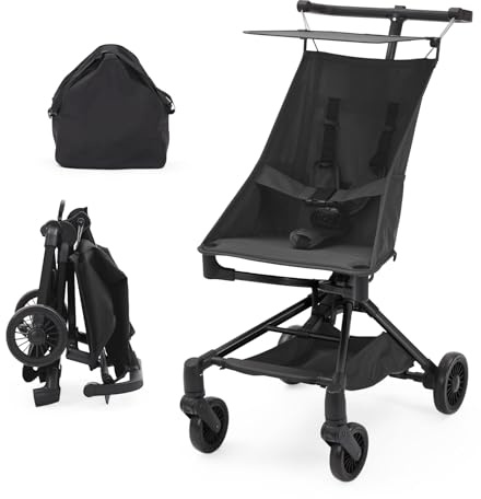 Garvee Kinderwagen Klappbar, Kinderbuggy Mit Liegeposition, Aufbewahrungskorb, Abnehmbaren & Mehrfachverstellbaren Verdeck, Einhändig Klein Zusammenklappbar Ab 6 m Bis 36 m, Schwarz