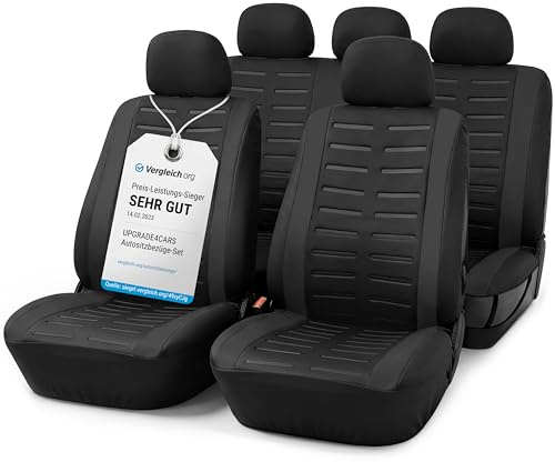 Upgrade4cars Fundas Asientos Set Universal Versión 2026 | Protectores Delanteros y Trasero | Accesorios Coches Interior Decoración
