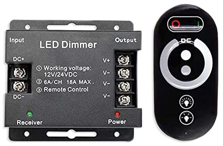 Asyduey Dimmer Controller Monocromatico LED 18A 12V 24V con Touch Wireless per Barra Monocromatica