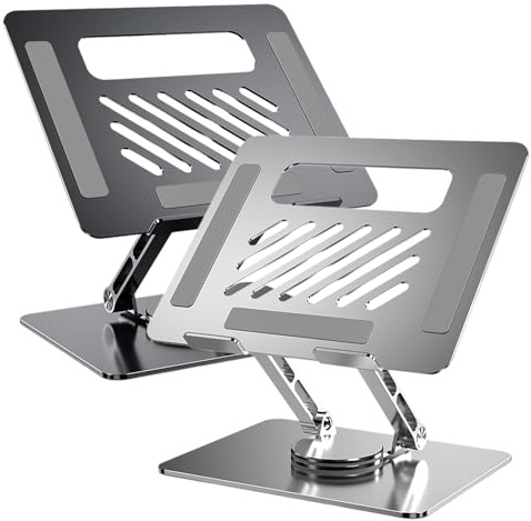 Laptop Stand Justerbar - Metal Laptop Riser Holder, Ergonomisk Höjd Justerbar Bärbar Hållare | Foldbar 360 ° Roterande Anteckningsbokstativ För Bärbara Datorer, Surfplattor, Kontorsskrivbord, Hemarbet