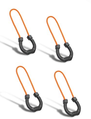 TACTICAL_GEEK G14 Lot de 4 tirettes de fermeture éclair de rechange pour sac à dos, veste, sac à main, sweat-shirt (noir)