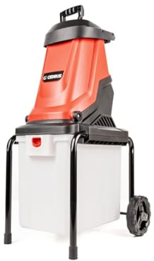 Tupp och son Cedrus RE03 elektrisk hackare – 3 000 W, 45 mm grentjocklek, 50 l fångkorg – tyst rullhackare för grenar, busksnitt, trädgårdsavfall – trädgårdsstrimlare – viskande, trädgårdshällare