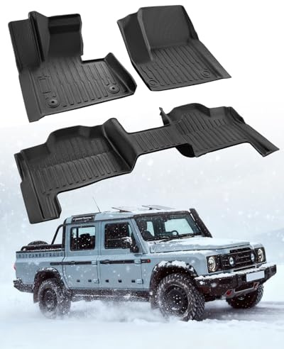 All Weather Protection Floor Mats for Ineos Grenadier 2024 2025, Non-Slip Heavy Duty TPE Rubber Front & Rear 2nd Liners Custom Fit for SUV Automotive Black Interior Car Accessories, 3 PCS | 3 PCS | Front & Rear 2nd Liners | All Weather Protection | Non-Slip | Heavy Duty | TPE | Car Accessories