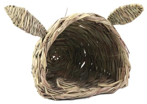 Ailan Vinterhöbädd Rymlig gräsbo Varm gömställe för liten kanin, chinchilla, ger varmt och mysigt skydd för små husdjur. Kaninhalmbo Gräshus för kanin och hamster