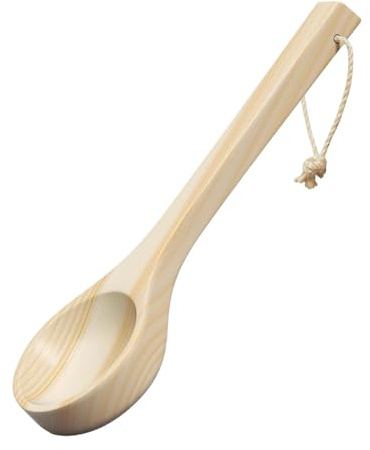 Cuillère de Sauna en Bois - Louche Ergonomique 36 cm (14.2 pouces) - Pour Hammam, SPA et Baignoire