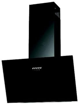 Cookology Essentials AEHANGP60BK Extractor Hood 60cm - Angled Chimney Cooker Hood Wall Mounted - 3 Speeds - 299 m3/hr Air Flow - 2 LED Lights - Energy Rating B - Grease Filter - Black
