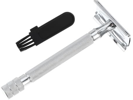 FENICAL Klassischer Sicherheitsrasierer Wiederverwendbar aus Aluminiumlegierung Hautschonend Passt Sich der Gesichtsform an die Nassrasur