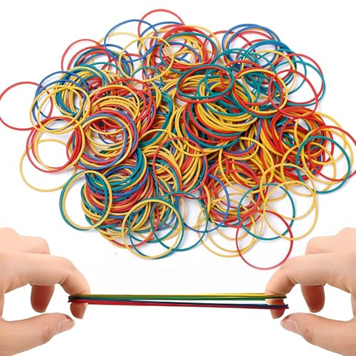 Androxeda Goma Elastica, 200 Piezas Gomas Elásticas, Colores Surtidos, Bandas De Goma Reutilizables, Elementos Esenciales Para El Hogar, La Oficina, La Escuela