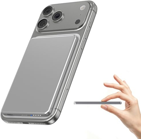 Power Bank for Magsafe, 6000mAh Ultra Slim Magnetic Wireless Power Bank, 20W Fast Charging Portable Charger iPhone, USB C in&Out Battery Pack for iPhone Air/17/16/15/14/13/12 Plus/Pro/Pro Max/Mini