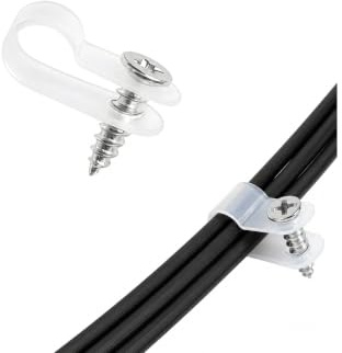 100pcs 6.4mm R-tipo Cavo Clip Fascetta,Clip per Cavi Nylon da 1/4 in PA66,Con Chiodi in Acciaio ad Alto Tenore di Carbonio,Base Stabile e Resistente,Per Fissaggio e Organizzazione Cavi Casa Ufficio