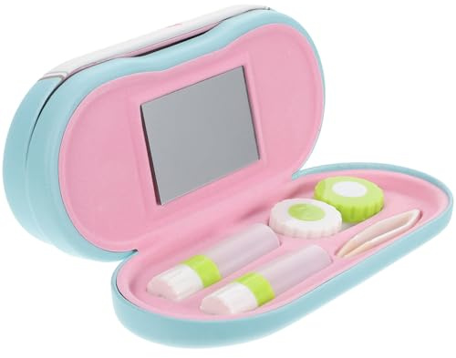 SOESFOUFU Praktische Brillenbox und Kontaktlinsenhalter 2 In 1 Tragbares Etui mit Hartschale für Empfindliche Linsen und Tageslinsen im Alltag und Unterwegs